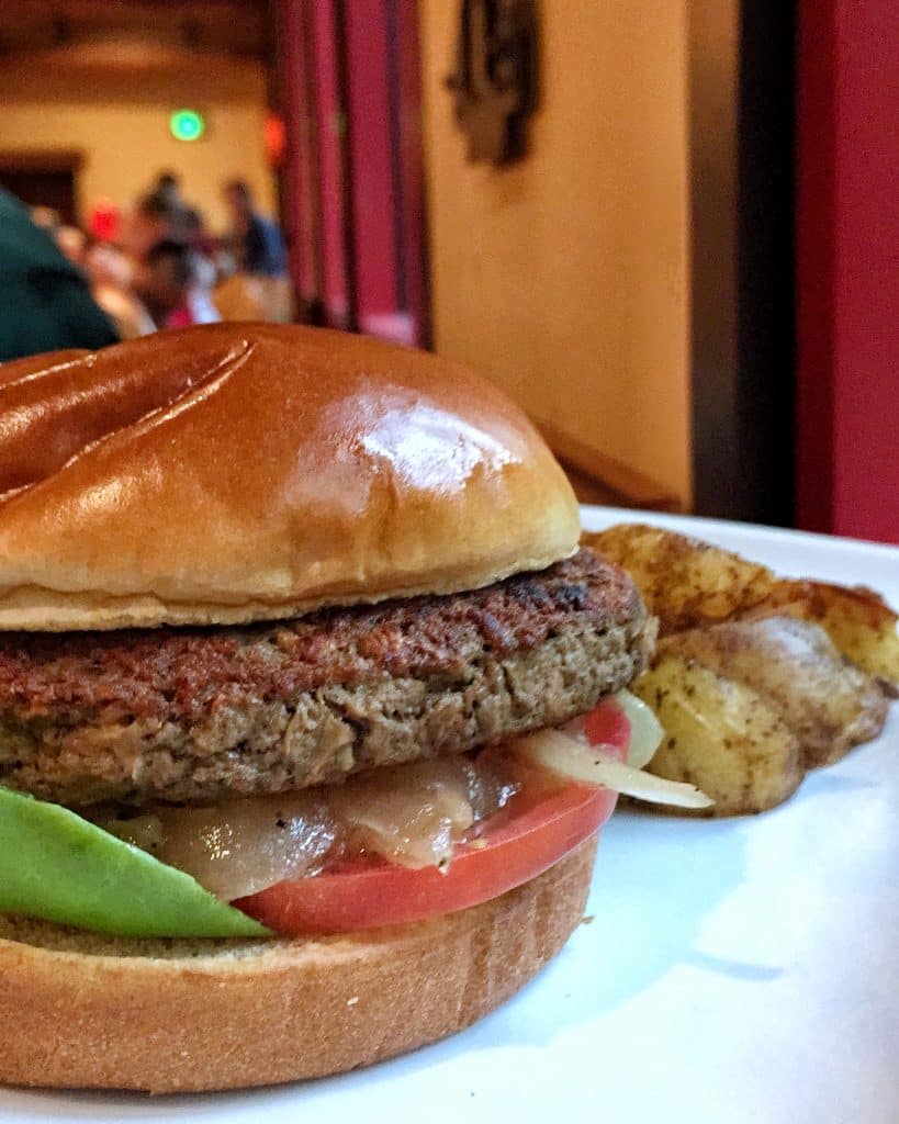 Vegan Impossible Burger from Whispering Canyaon Cafe in Disney’s Wilderness Lodge Resort at Walt Disney World