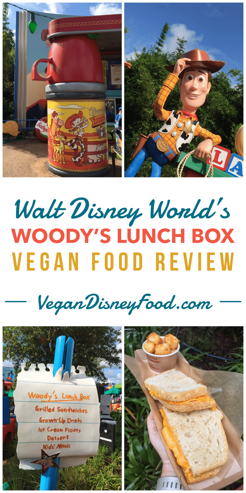 A vegan food review of the offerings at Woody’s Lunch Box in Disney’s Hollywood Studios Toy Story Land at the Walt Disney World Resort in Orlando, Florida