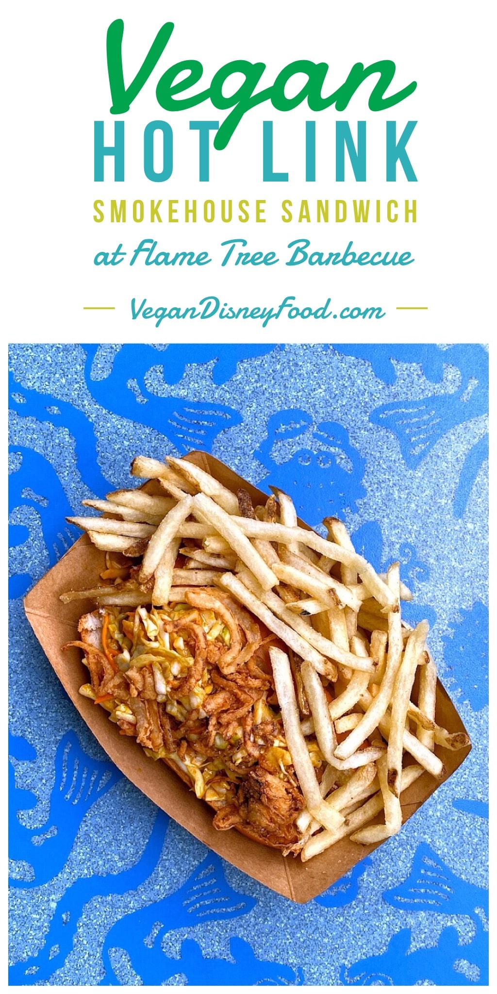 Vegan Hot Link Smokehouse Sandwich at Flame Tree Barbecue in Disney
