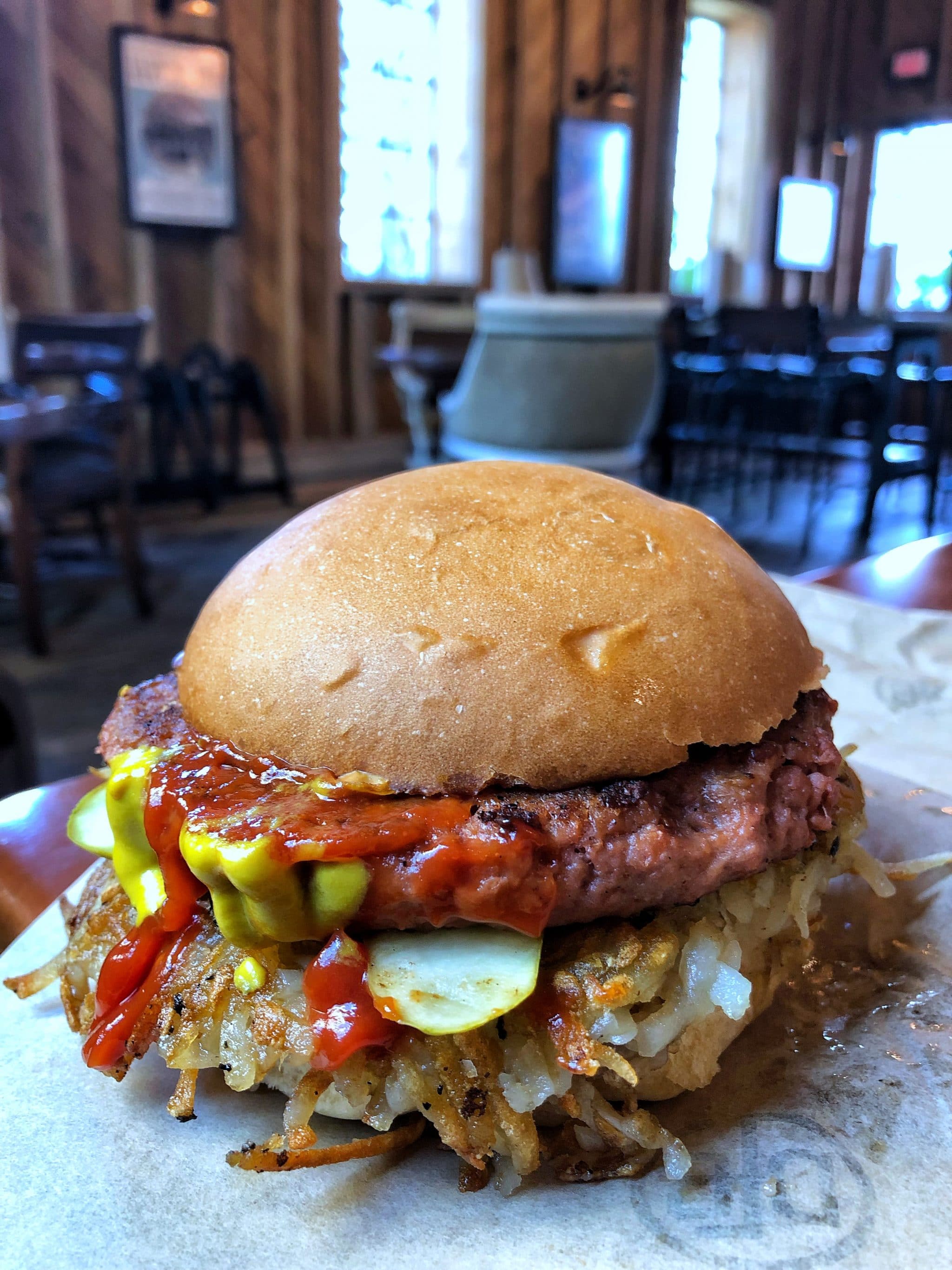 Vegan Classic Breakfast Burger at D-Luxe Burger in Disney Springs at Walt Disney World