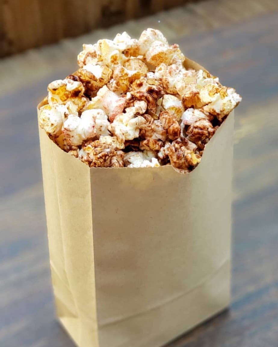 Vegan Chocolate Popcorn with Crait Red Salt at Kat Saka’s Kettle in Star Wars Galaxy’s Edge at Disneyland