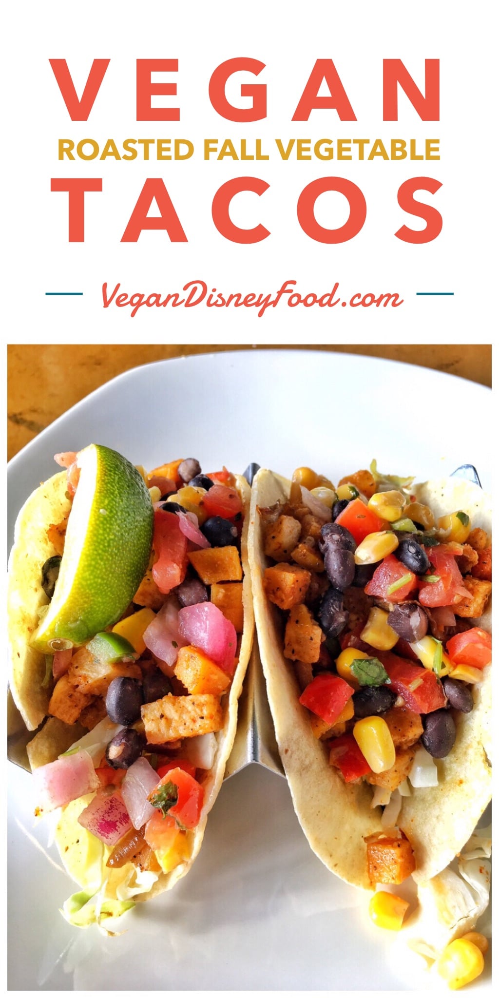 Vegan Roasted Fall Vegetable Tacos at Rainforest Cafe in Disney Springs at Walt Disney World