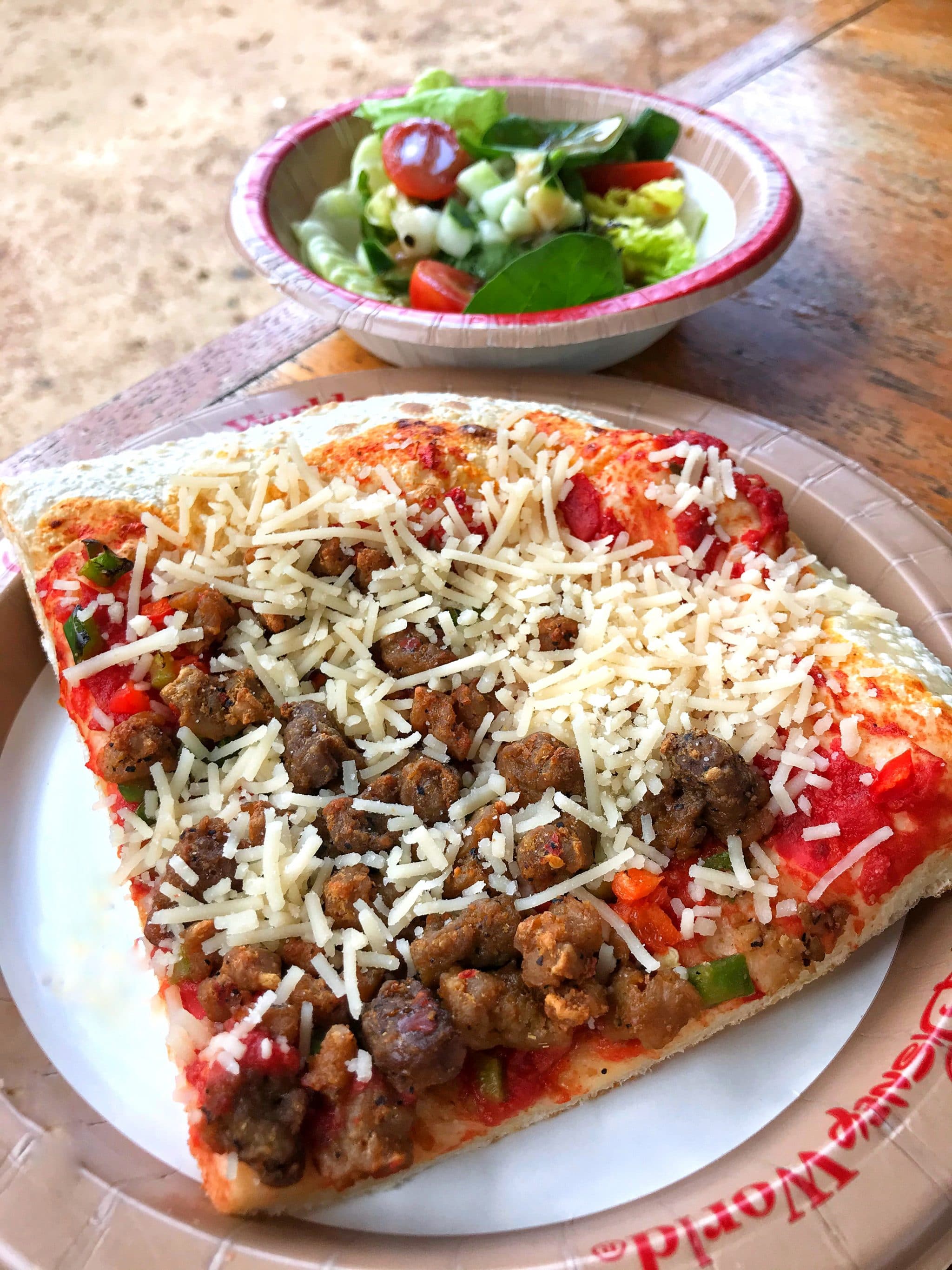 Pizzafari Vegan Sicilian Style Pizza Slice in Disney's Animal Kingdom