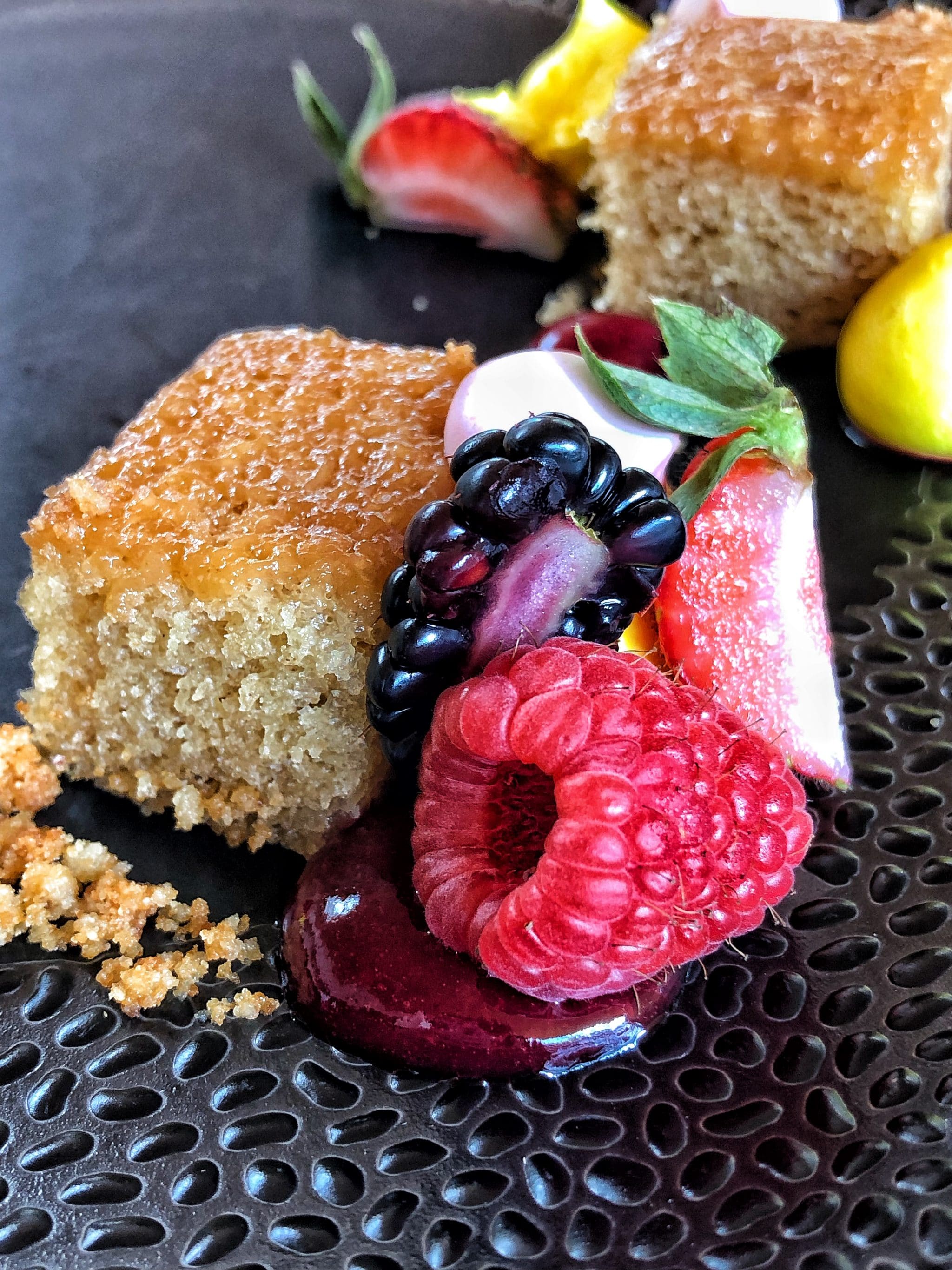 Vegan Lemon Curd Cake at Be Our Guest Restaurant in the Magic Kingdom at Walt Disney World