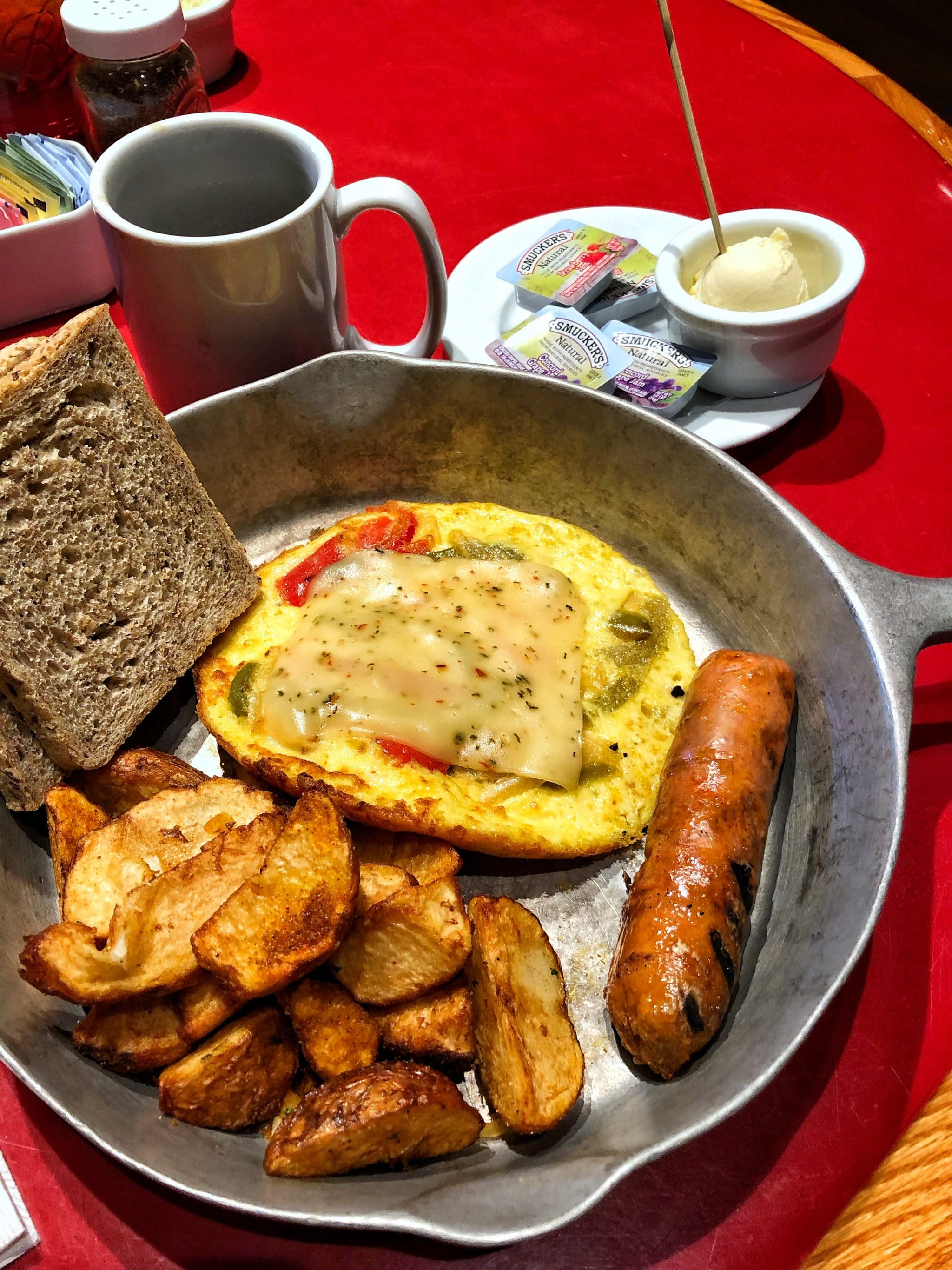 Vegan Pepper Jack Cheese Frittata at Disney’s Whispering Canyon Cafe in Walt Disney World