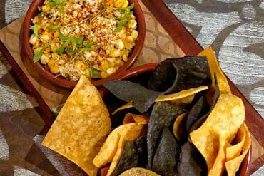 Secret Menu Item Vegan Elote Corn Dip at Three Bridges Bar and Grill at Villa del Lago in Disney’s Coronado Springs Resort