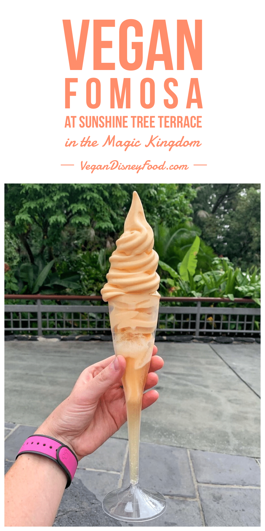 Vegan FOMOsa Orange Dole Whip at Sunshine Tree Terrace in the Magic Kingdom at Walt Disney World