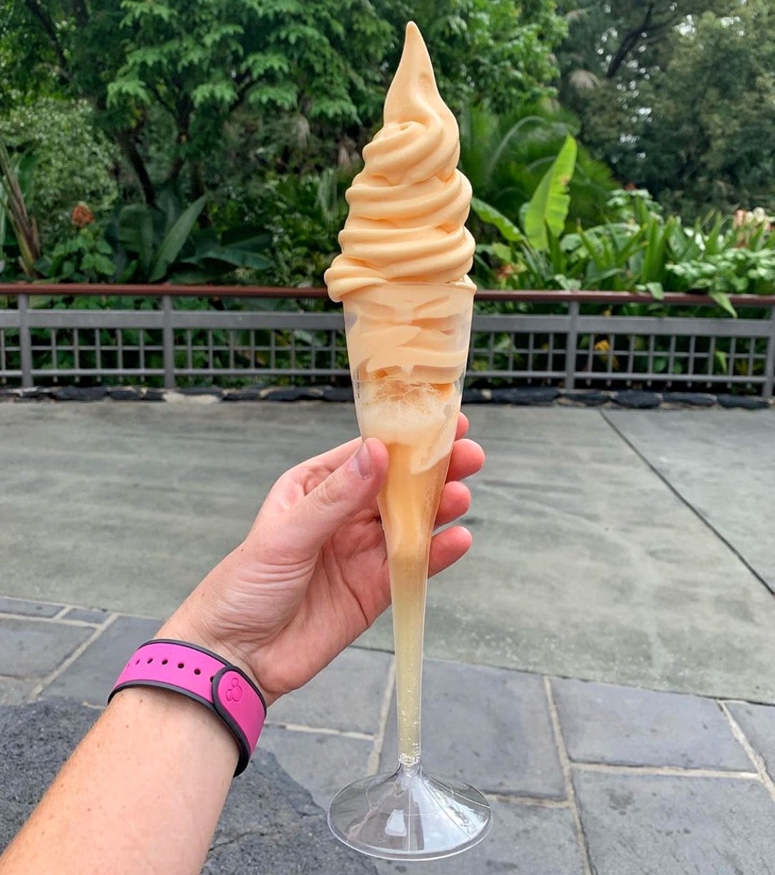 Vegan FOMOsa Orange Dole Whip at Sunshine Tree Terrace in the Magic Kingdom at Walt Disney World