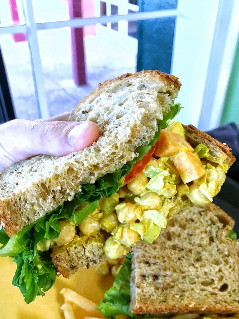 Vegan Curried Garbanzo Salad Sandwich at Centertown Market in Disney’s Caribbean Beach Resort