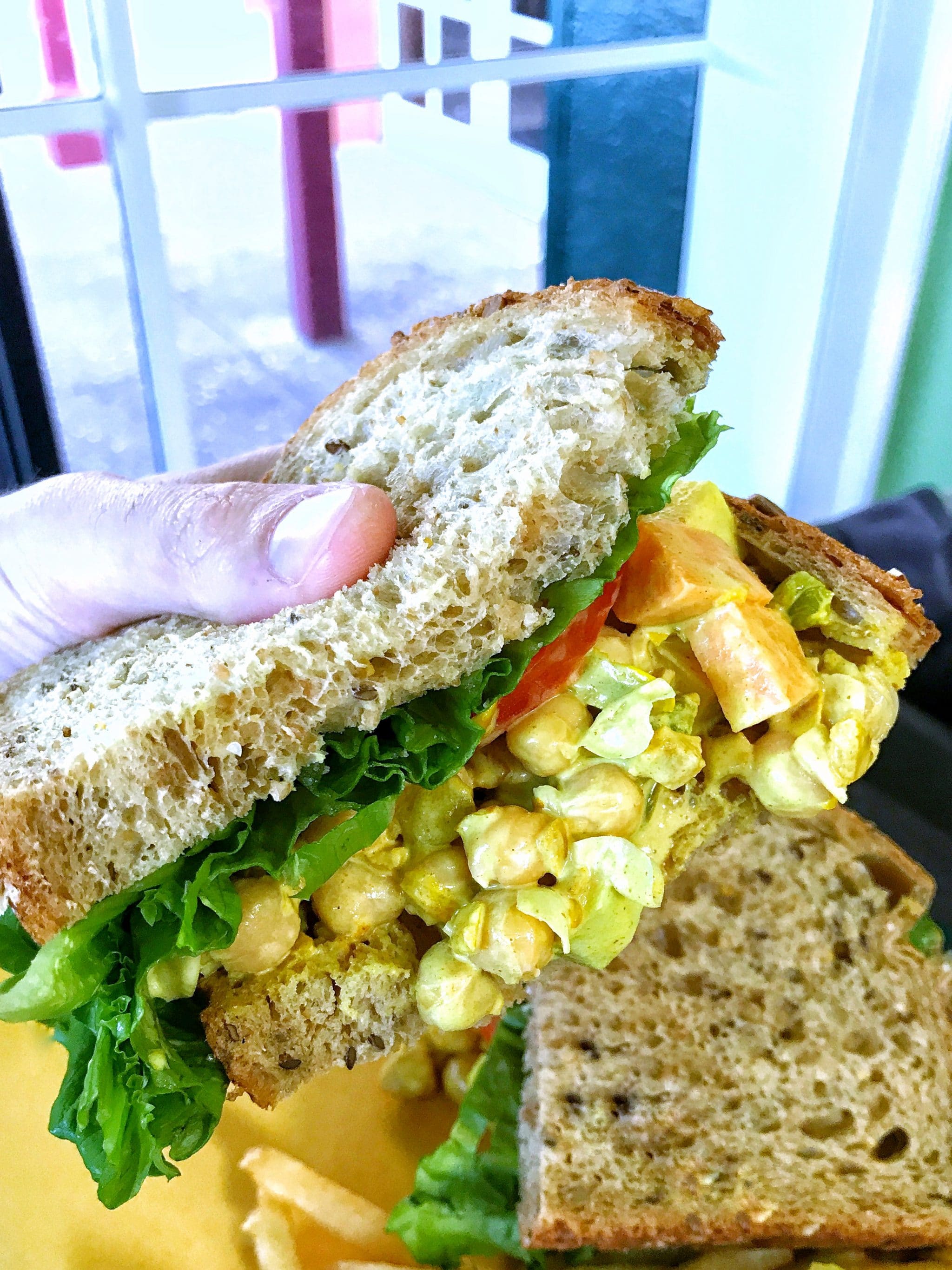 Vegan Garbanzo Salad Sandwich in Disney’s Caribbean Beach Resort