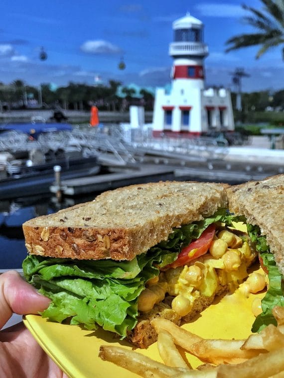 Vegan Curried Garbanzo Salad Sandwich at Centertown Market in Disney’s Caribbean Beach Resort