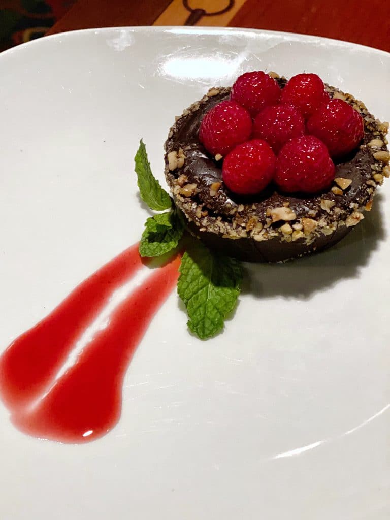 Vegan Chocolate Fruit Tart at The Turf Club Bar and Grill in Disney’s Saratoga Springs Resort