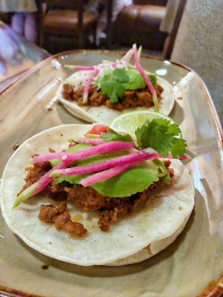 Vegan Taco at Tiffins