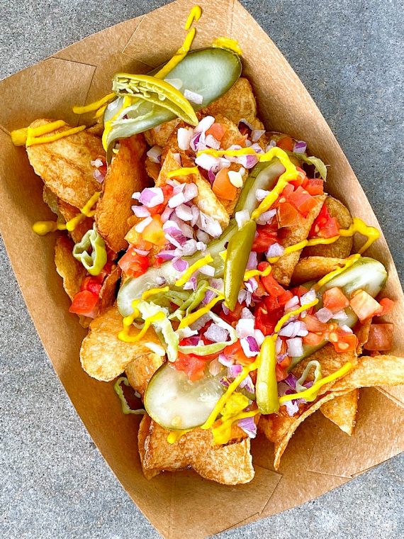 Disney’s Hot Diggity Dogs Food Truck Vegan Chicago Style Loaded Chips