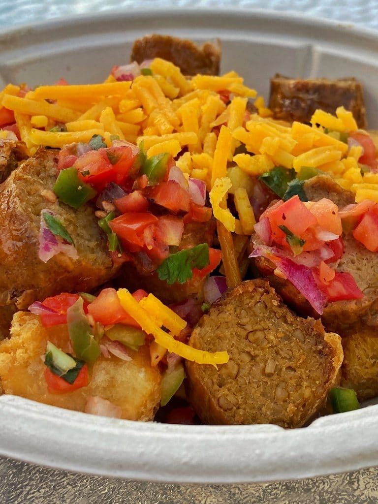 Plant based fried yucca bowl