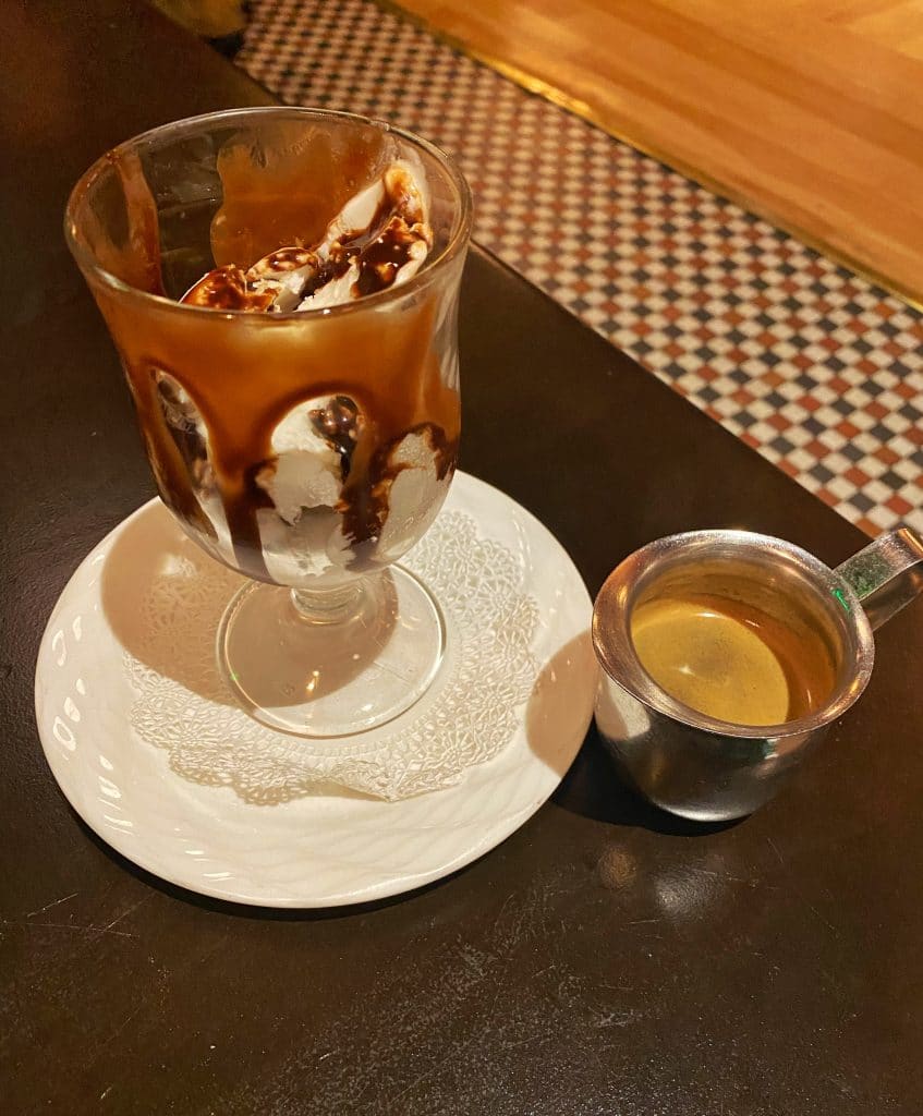 Trattoria al Forno vegan affogato al caffe