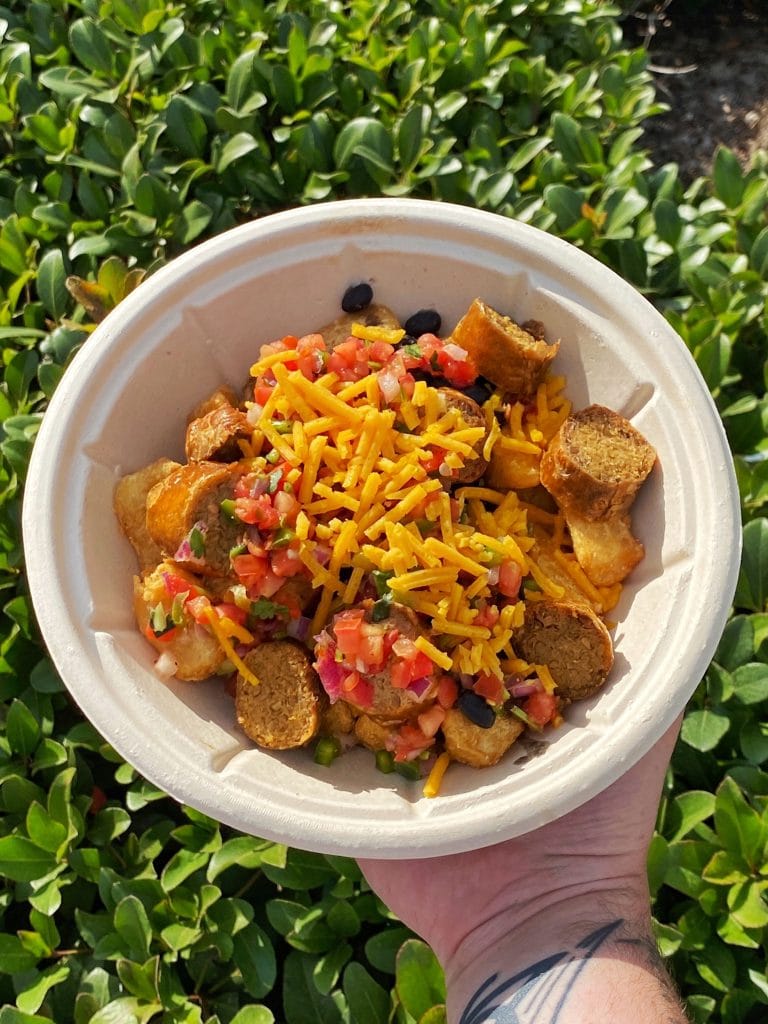 Plant based fried yucca bowl