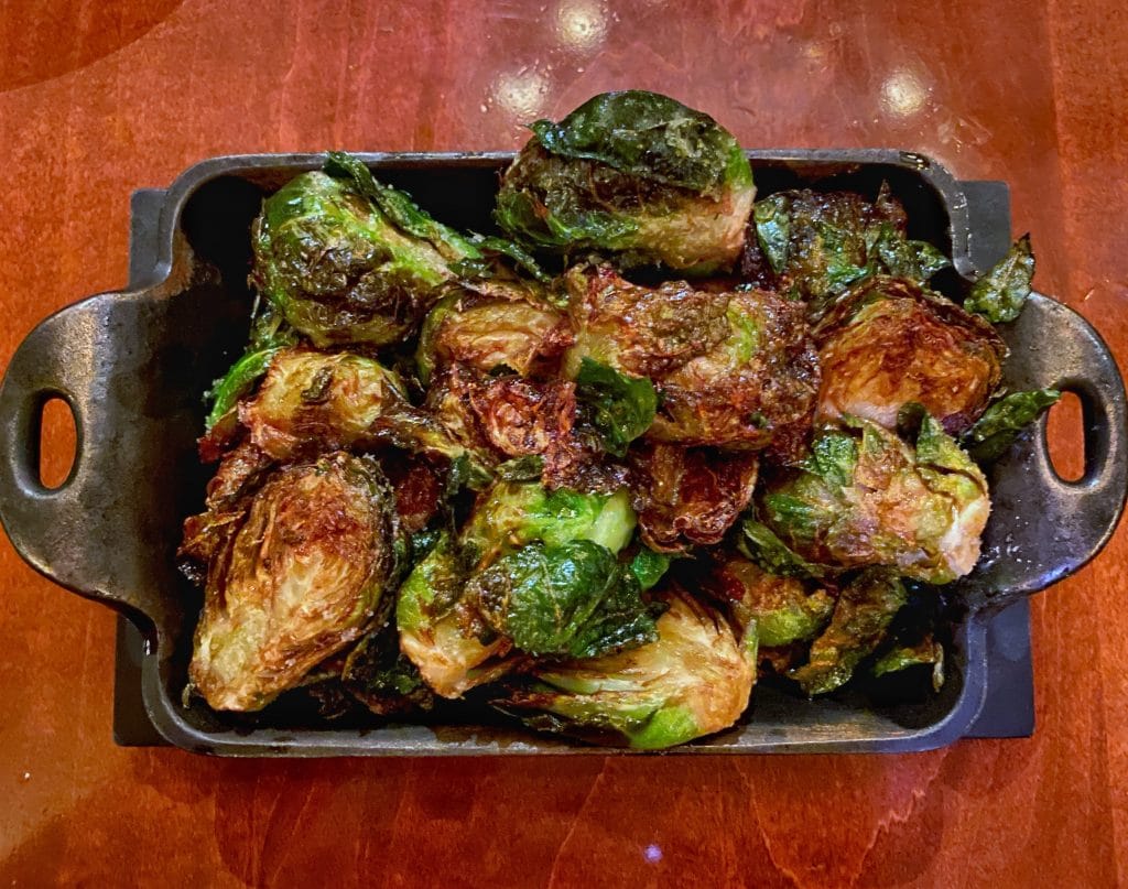 vegan Whiskey Maple Brussels Sprouts Le Cellier
