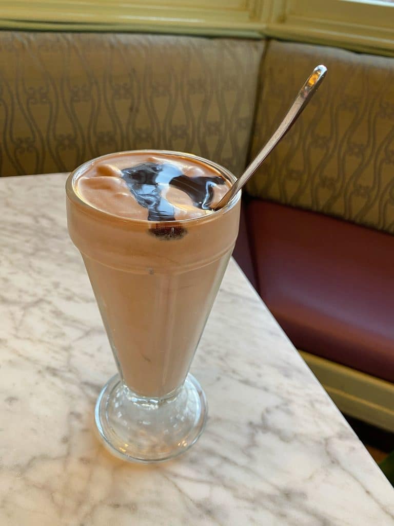 Vegan chocolate milkshake Plaza rest