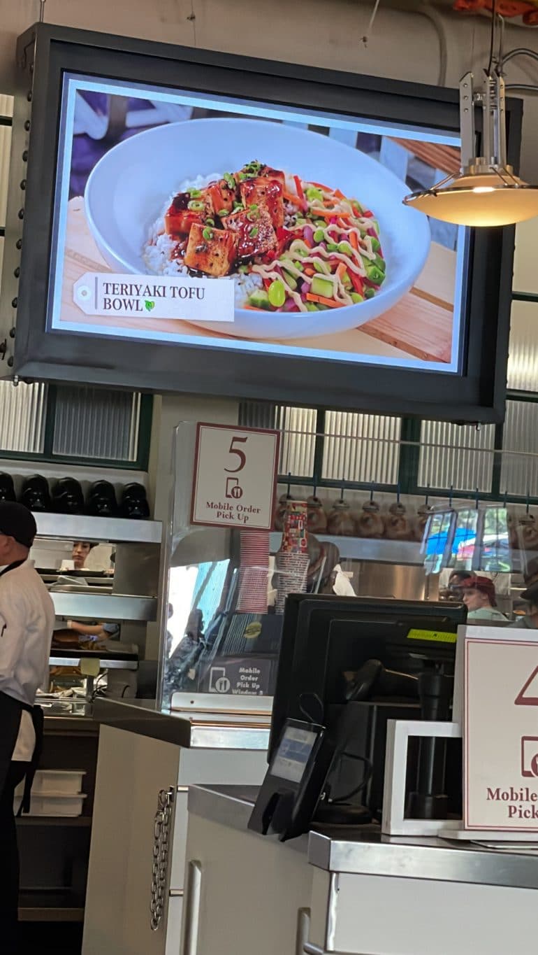 Vegan Teriyaki Tofu Bowl at Backlot Express in Disney's Hollywood