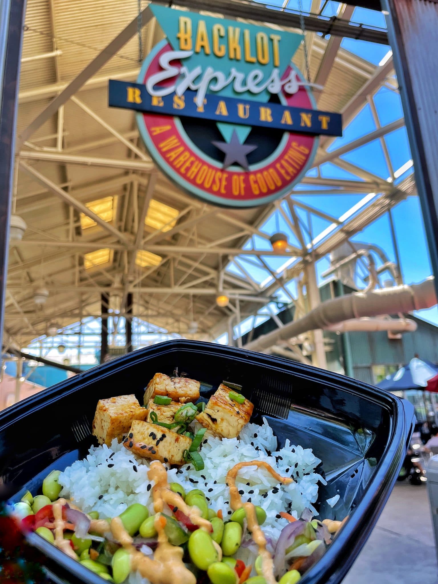 Vegan Teriyaki Tofu Bowl at Backlot Express in Disney's Hollywood