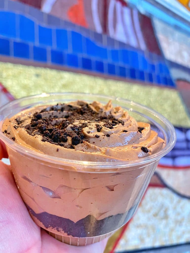 Vegan Cookies and Cream Chocolate Mousse Cup at Epcot in Walt Disney World
