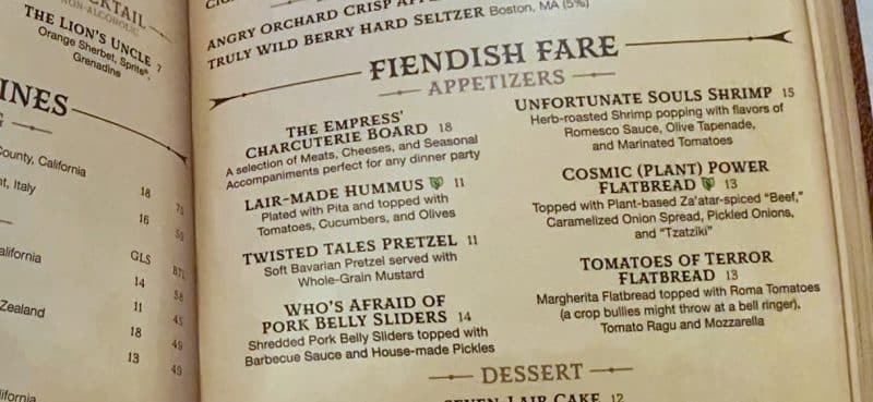 DVC Villains Lair menu