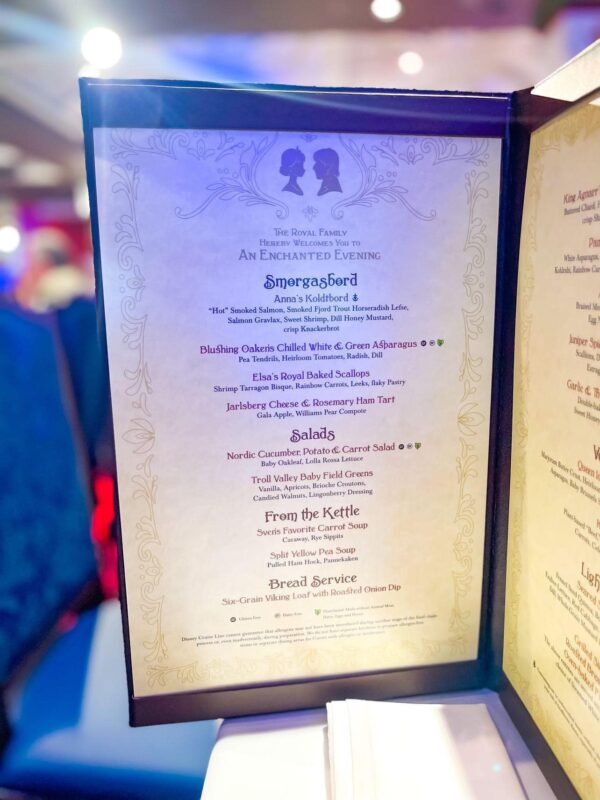 Arendelle menu Disney Wish