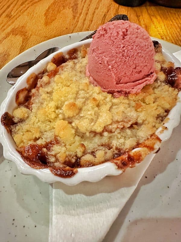 vegan peach cobbler Boatwrights Dining Hall Port Orleans Riverside