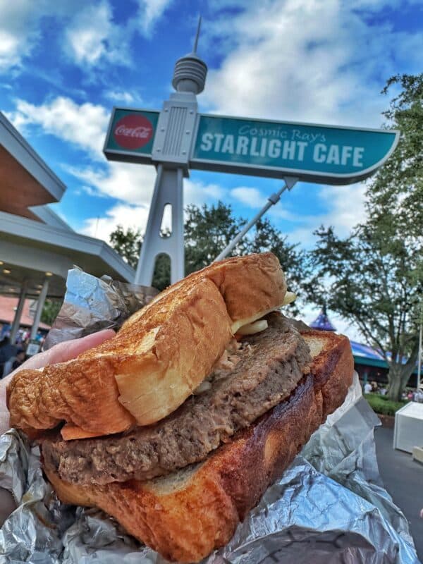 Plant-based vegan Patty Melt Cosmic Rays Magic Kingdom